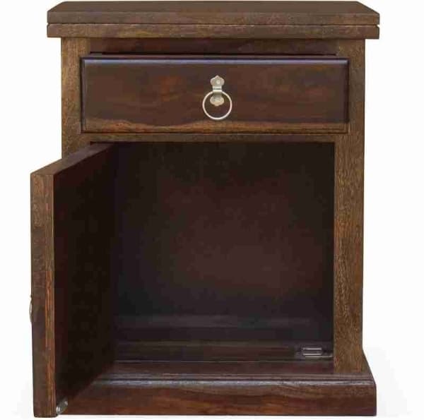 Adore Cermica Bedside Table in Solid Sheesham Wood 