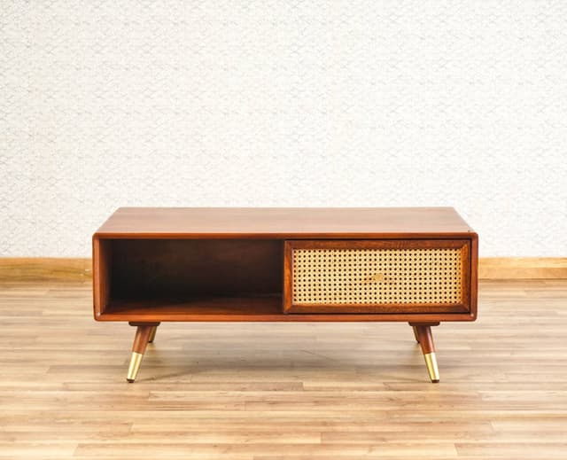 Adore Coffee Table in Mango Wood And Rattan