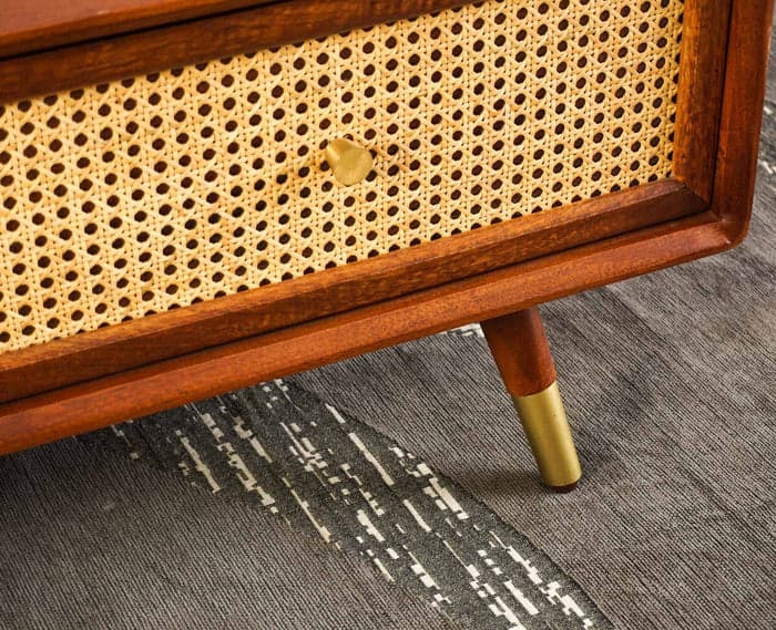 Adore Coffee Table in Mango Wood And Rattan