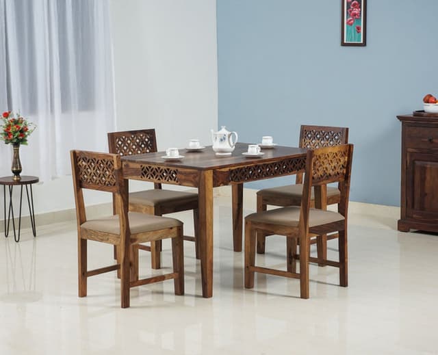 Adore 4 Seater Dining Set in Solid Sheesham Wood