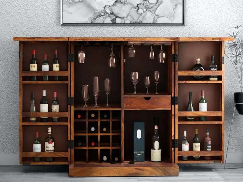 Adore Bar cabinet Niwar solid wood