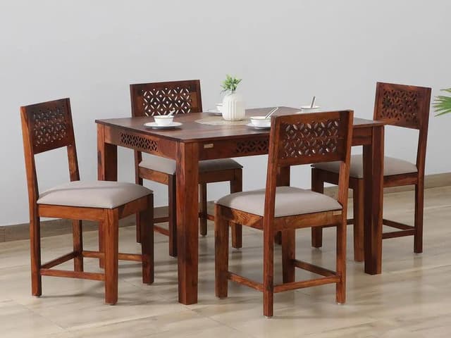 Adore 4 Seater Dining Set in Solid Sheesham Wood