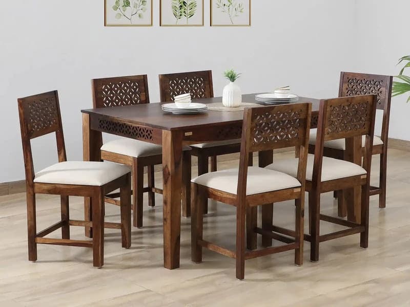 Adore 6 Seater Dining Set in Solid Sheesham Wood