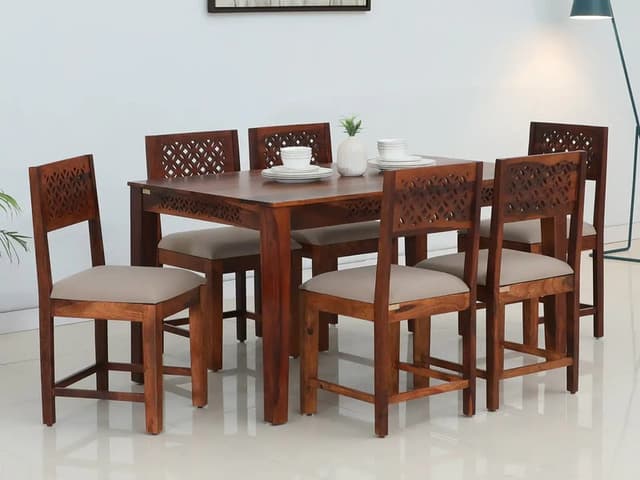 Adore 6 Seater Dining Set in Solid Sheesham Wood