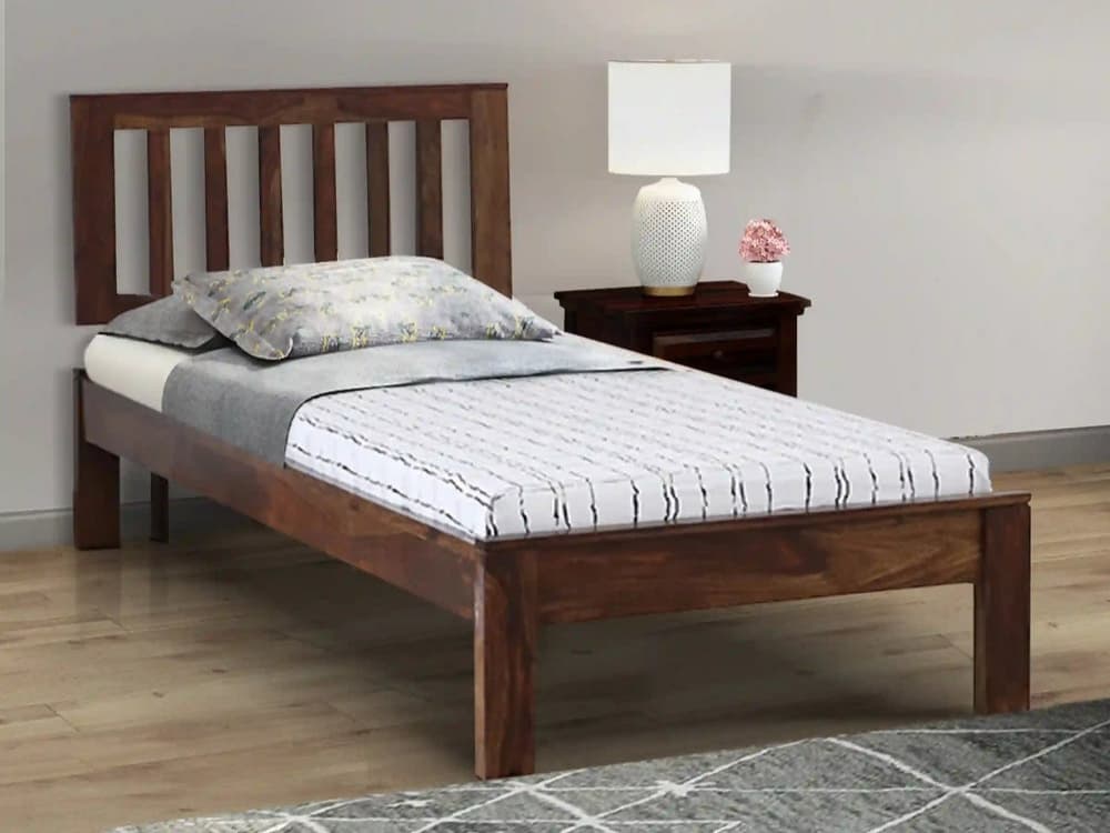 Adore Single Bed in Solid Sheesham Wood Non-Storage 