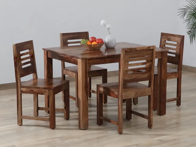 Adore Urban-Cut  4 Seater Dining Set in Solid Sheesham Wood