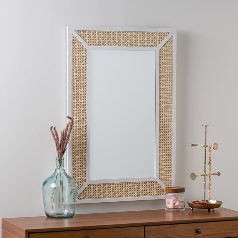 Adore Rattan Mirror Frame in Solid Wood 