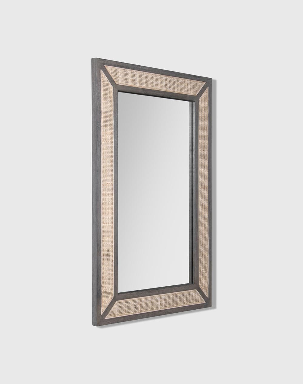 Adore Grey Rattan Cane Mirror frame in Solid Wood