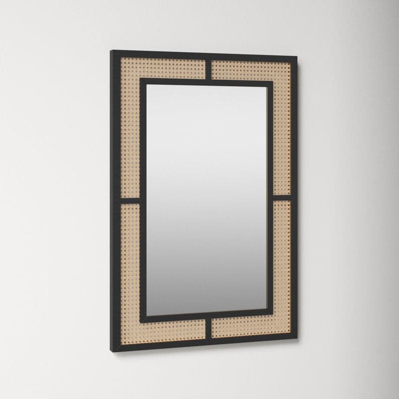 Adore Diva Mirror Frame in Solid Wood & Rattan Mesh 