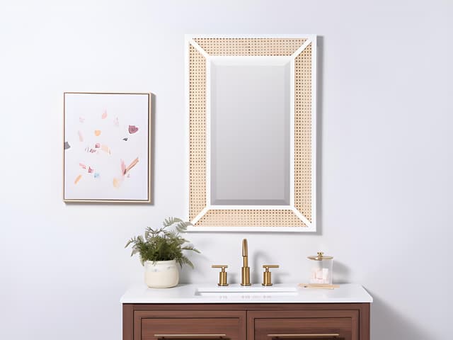 Adore Rattan Mirror Frame in Solid Wood 