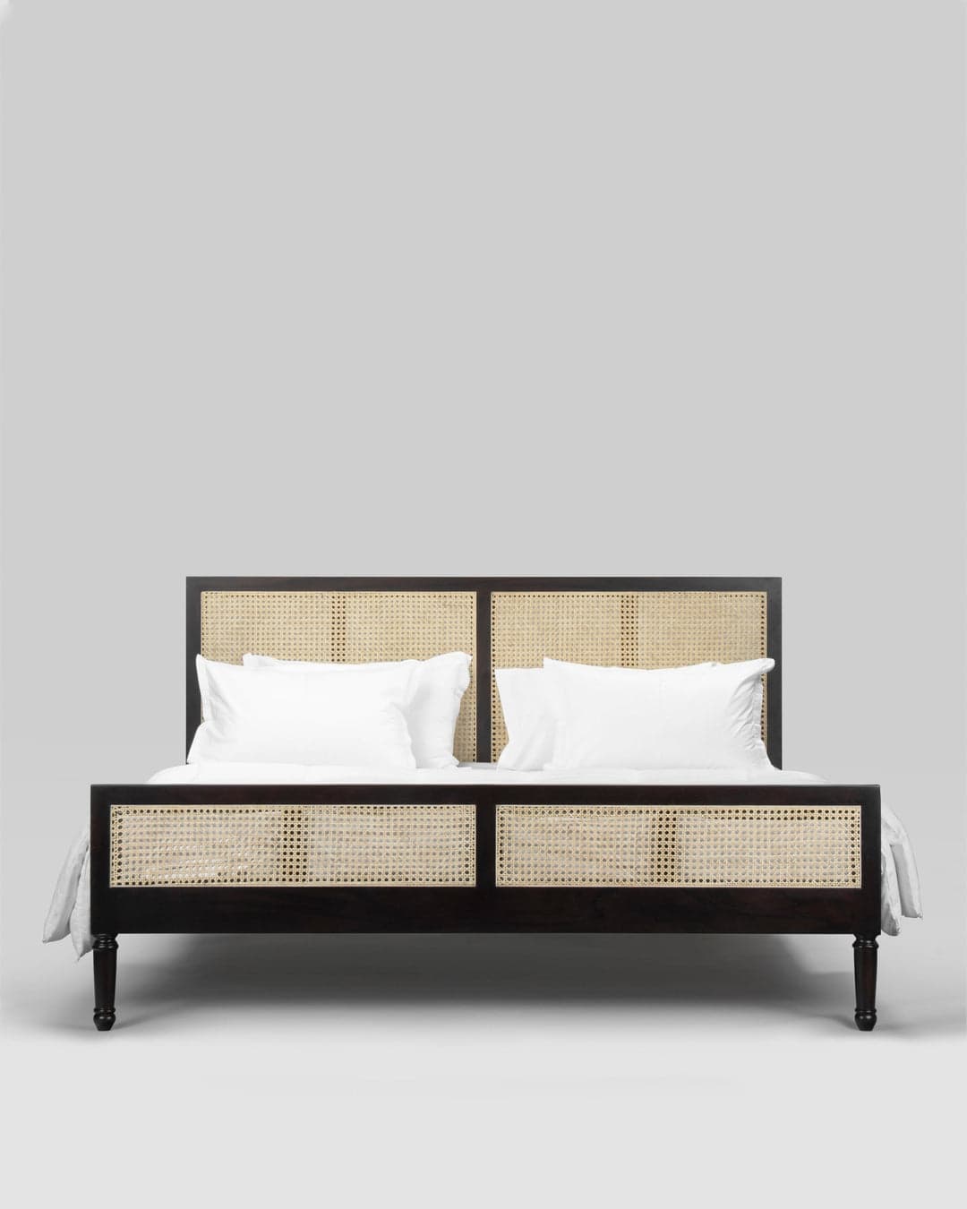 Adore Black Deco Rattan Bed King Size Non Storage 