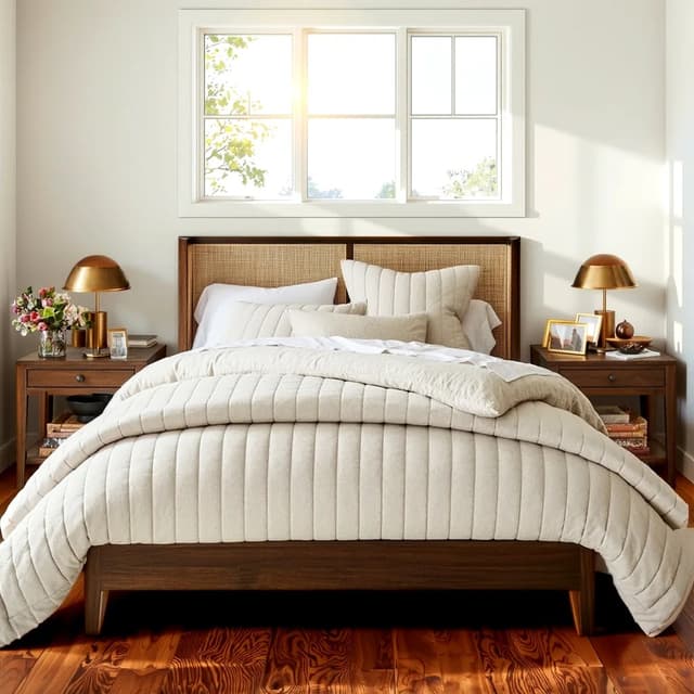 Adore Amara Solid Wood Non Storage Bed Queen Size