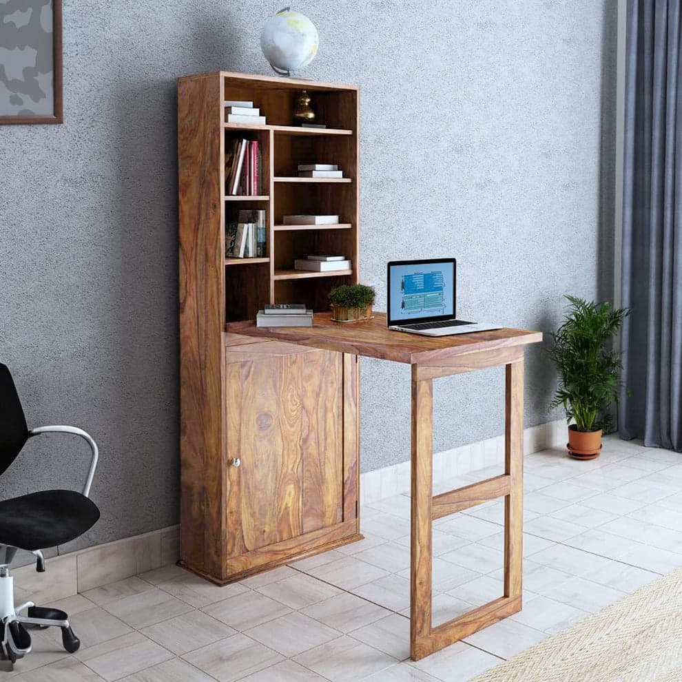 Adore Folding Study cum Bookshelf Solid Wood 