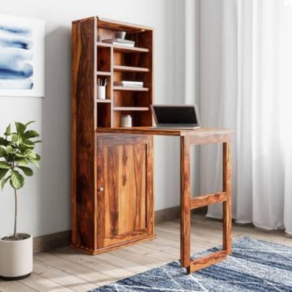 Adore Folding Study cum Bookshelf Solid Wood 