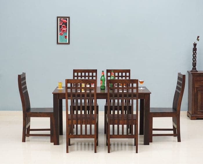 Adore Alice 6 Seater Dining Set in Solid Sheesham Wood 