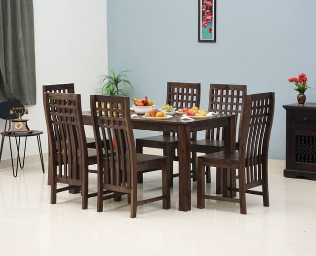 Adore Alice 6 Seater Dining Set in Solid Sheesham Wood 