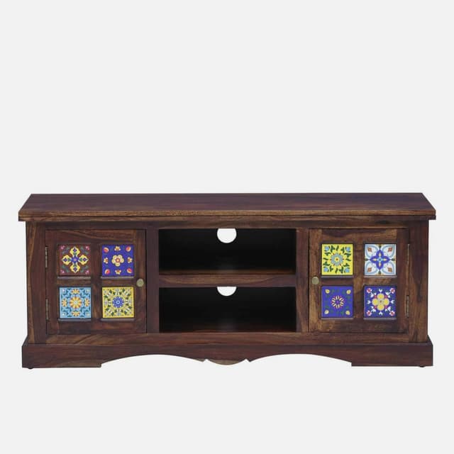 Adore Ceramika Tv Cabinet Solid Sheesham Wood