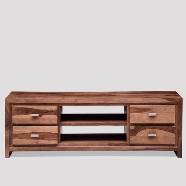 Adore Solid Sheesham Wood Tv Cabinet With 4 Drawer