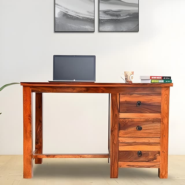 Adore 3 Drawer Solid Sheesham Wood Computer table 