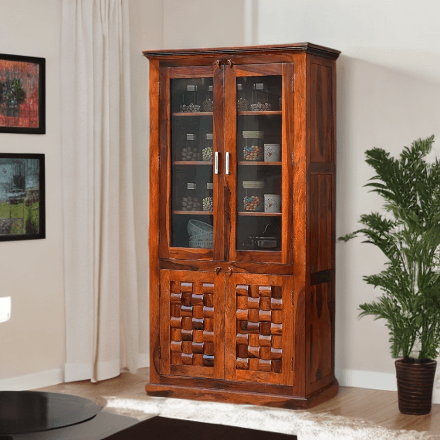 Adore Niwad Crockery Cabinet in Solid Sheesham Wood 