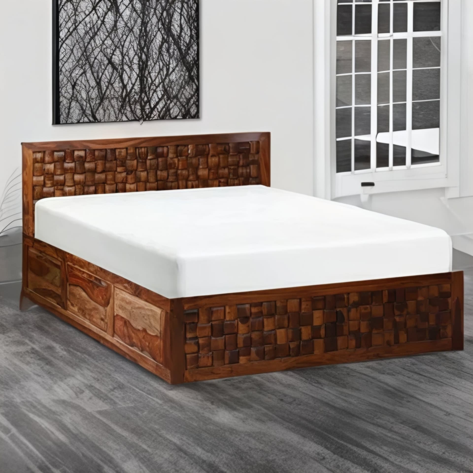 Adore Solid Wood Niwad Front Trolley Bed King Size 