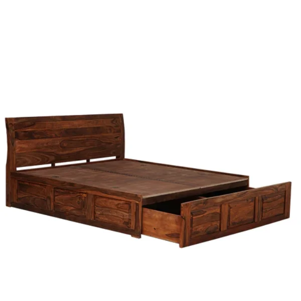 Adore Adhir Solid Sheesham Wood King Size Front Trolley bed 