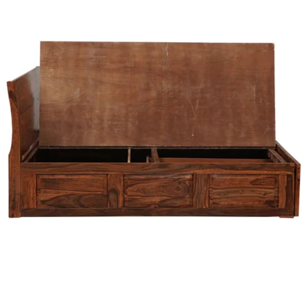 Adore Adhir Solid Sheesham Wood King Size Front Trolley bed 