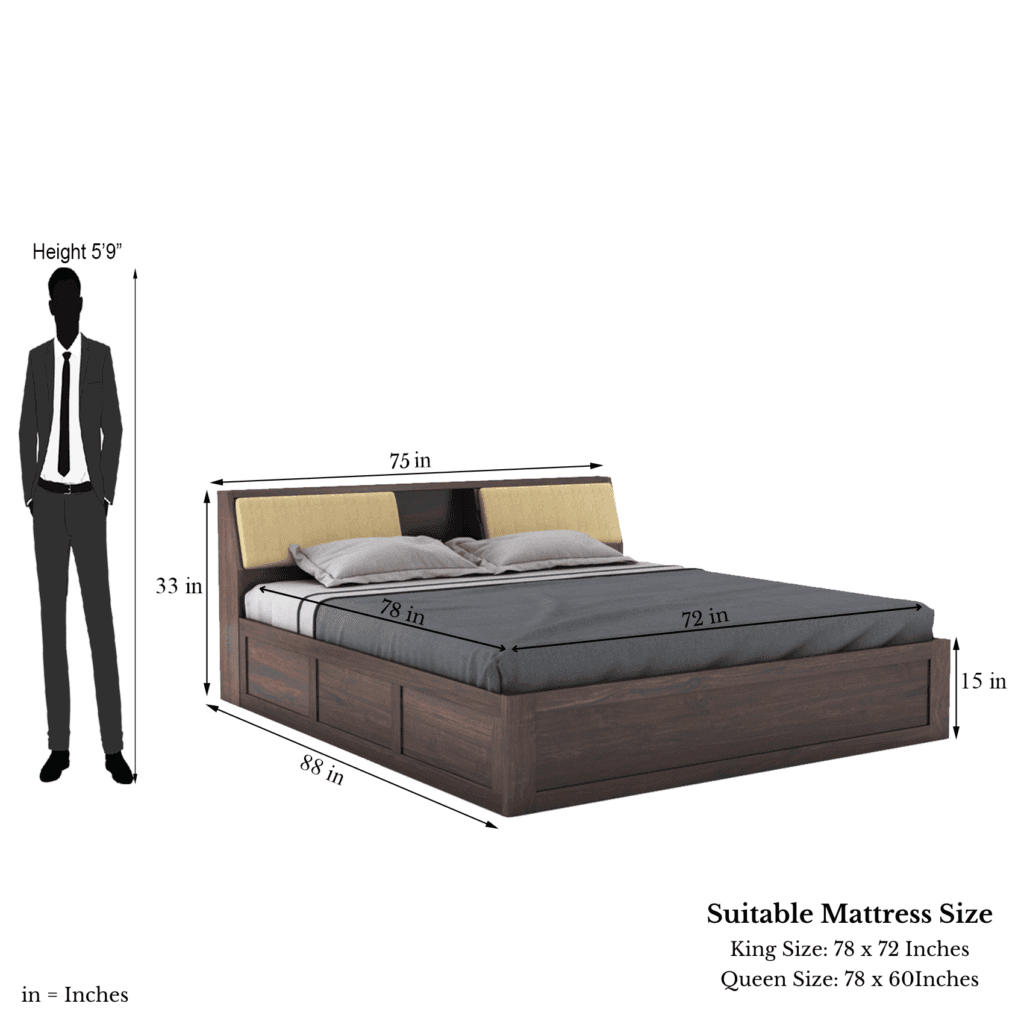 Adore Counter Cushion Head Storage Bed 