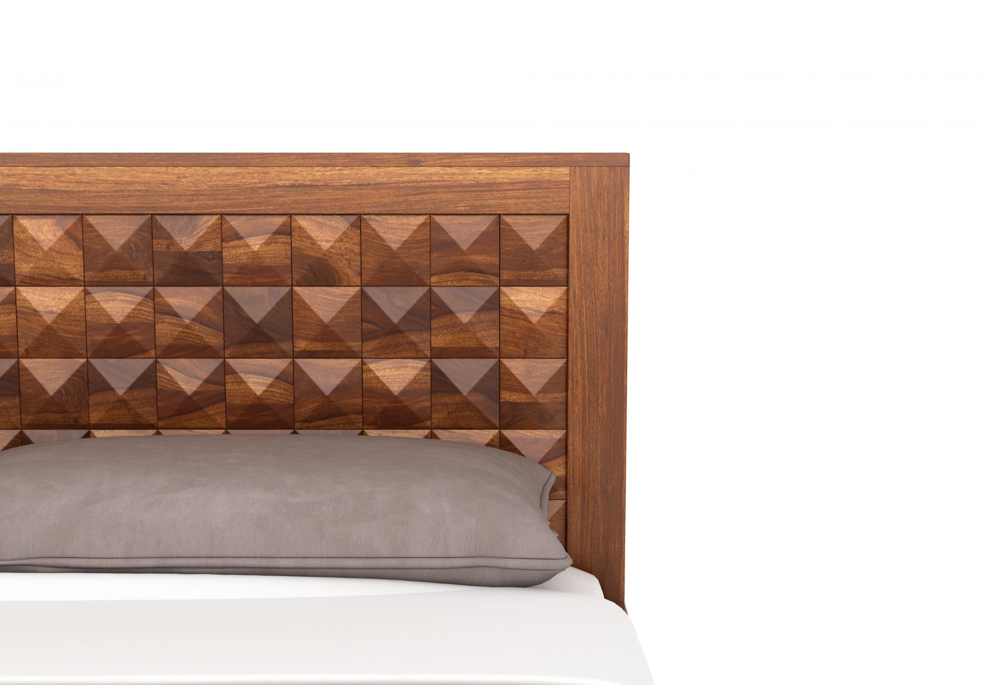 Adore King Size Diamond  Front Trolley Bed in Solid Sheesham Wood