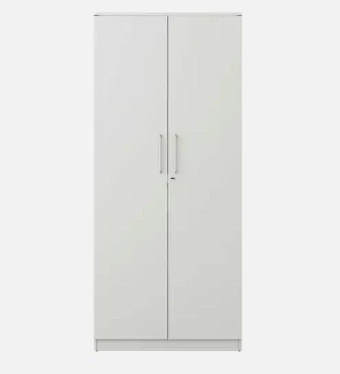 Adore 2 Door Wardrobe with Big Drawer and 2 Shelves in Glossy white finish