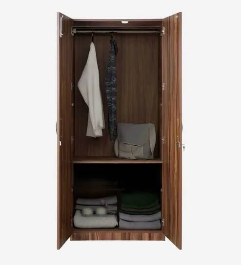 Adore kirat 2 Door Wardrobe in Teak finish 