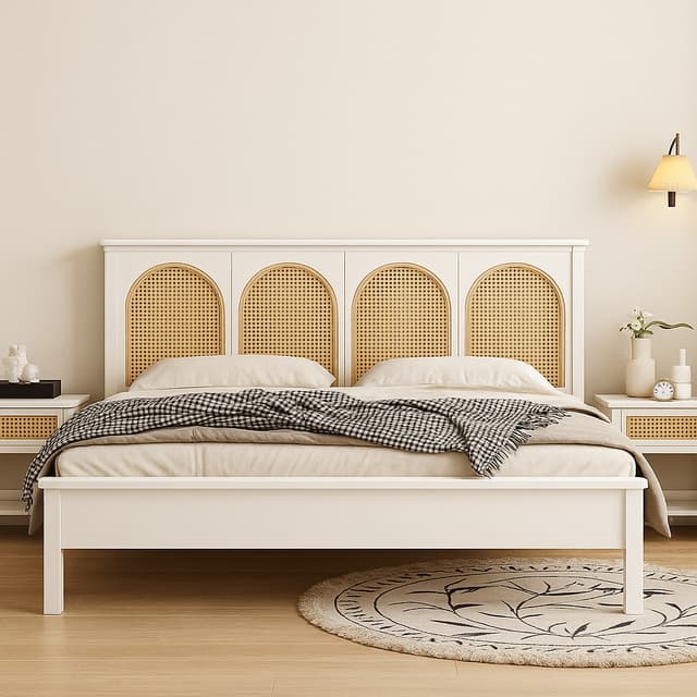 Adore Rattan Arch Bed King Size Non storage 
