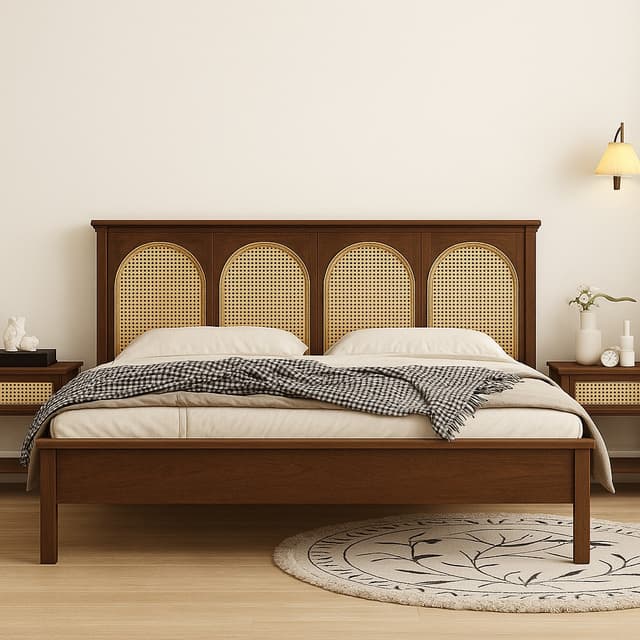 Adore Rattan Arch Bed King Size Non storage 