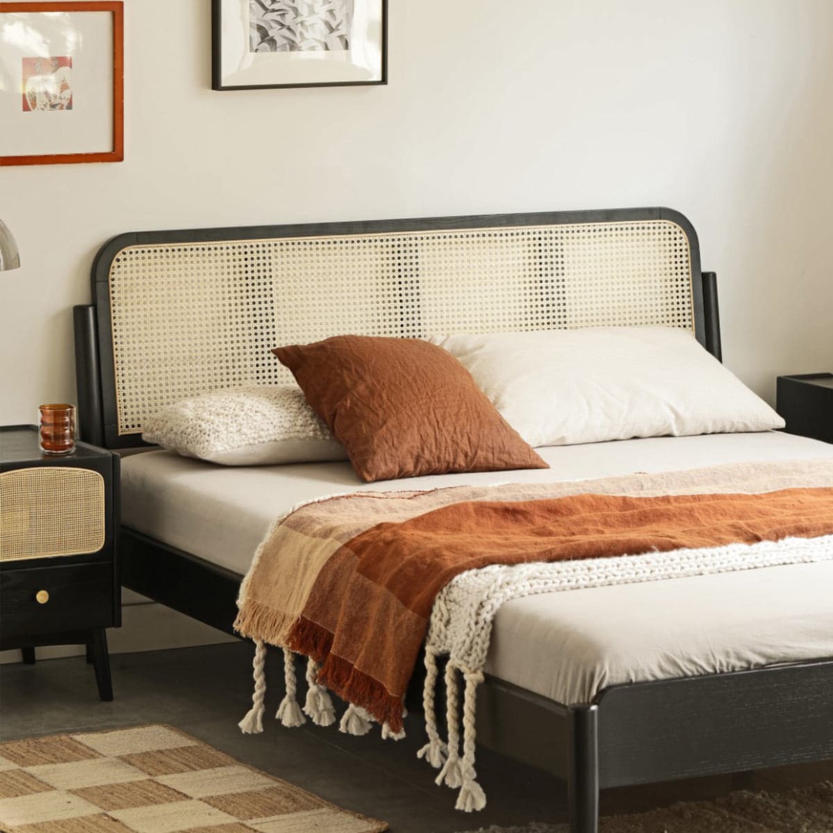 Adore Rossel Rattan Bed King Size Non Storage 