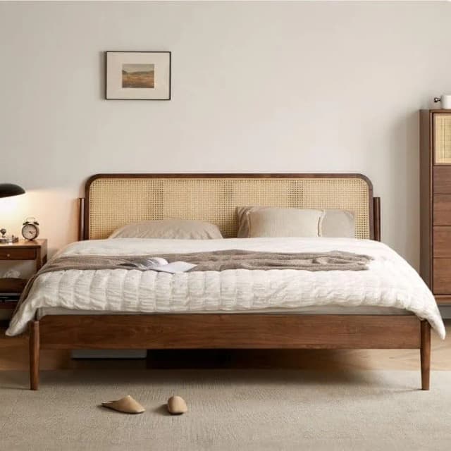 Adore Rossel Rattan Bed King Size Non Storage 