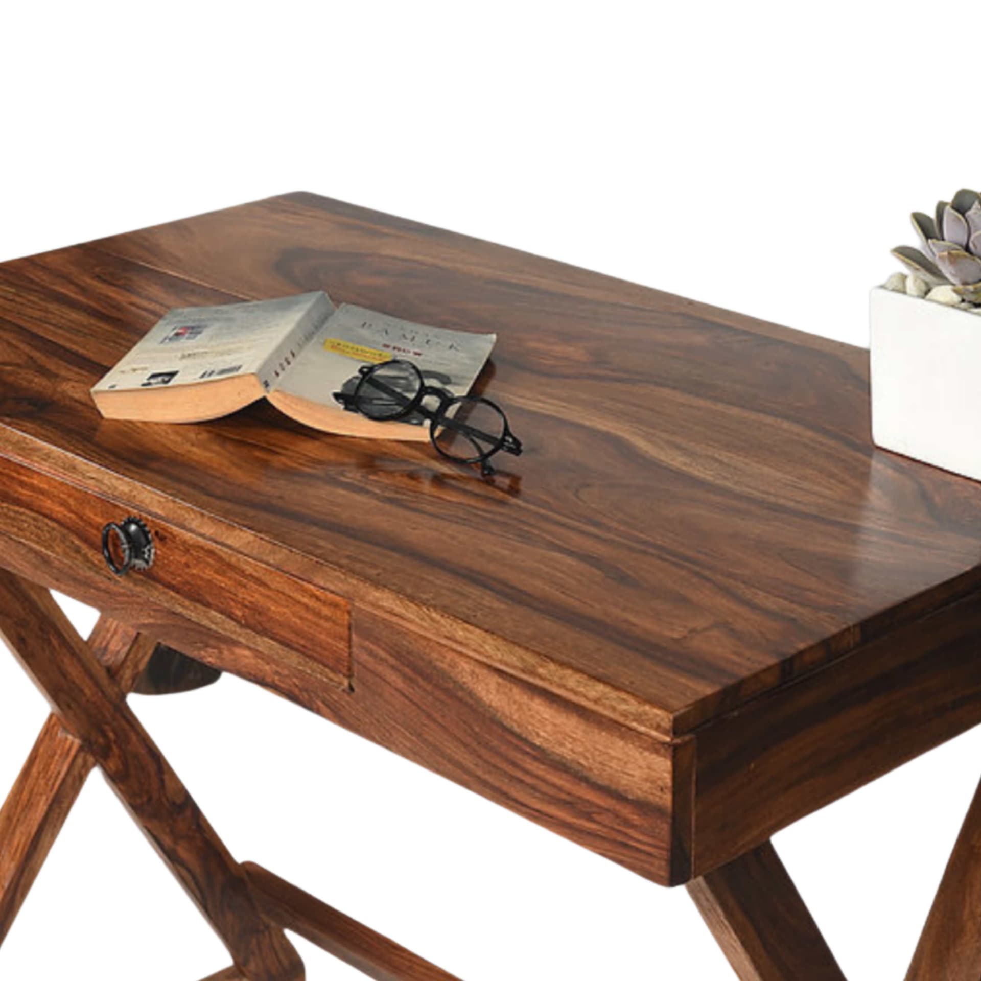 Adore Study table with X Legs and Single Drawer