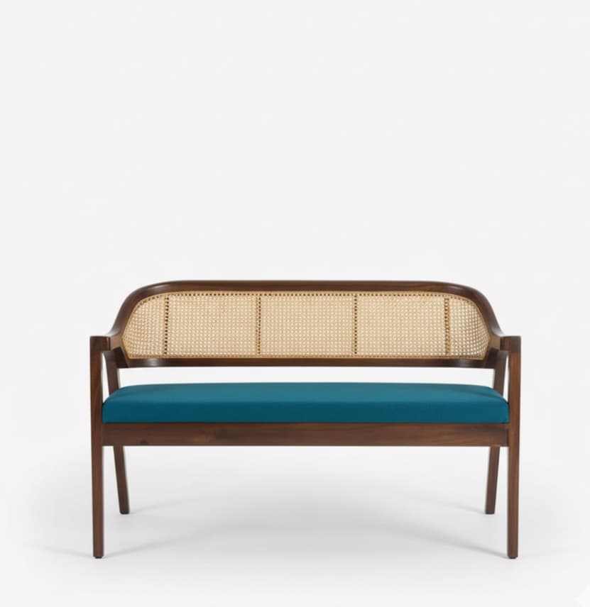 Adore Rattan 3 seater wooden sofa with Cushion Seat