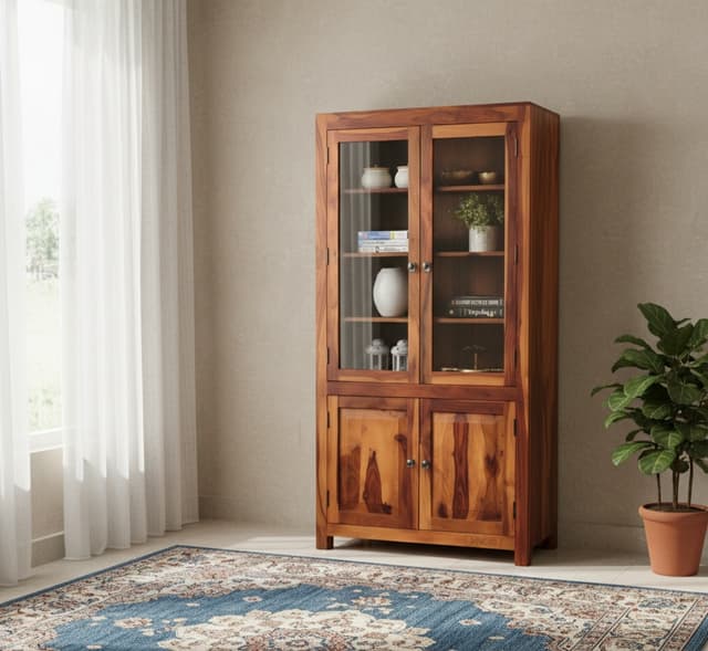 Partha Solid Rosewood Crockery Cabinet 