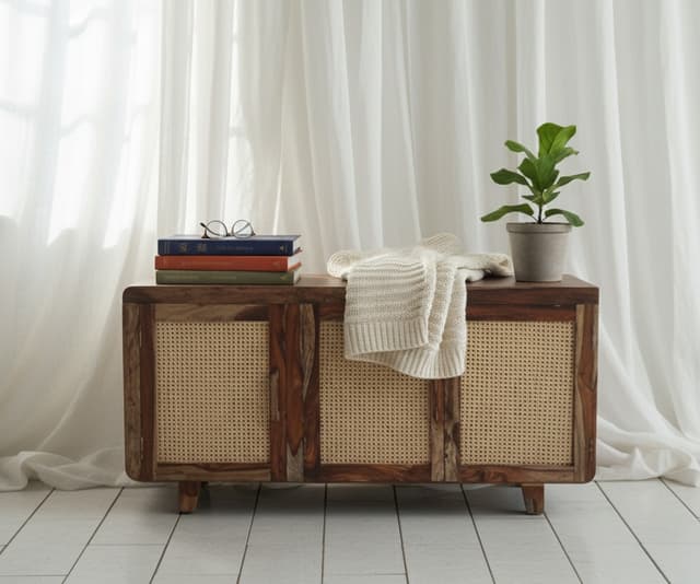 Adore 3 Door Rattan Sideboard Cabinet 