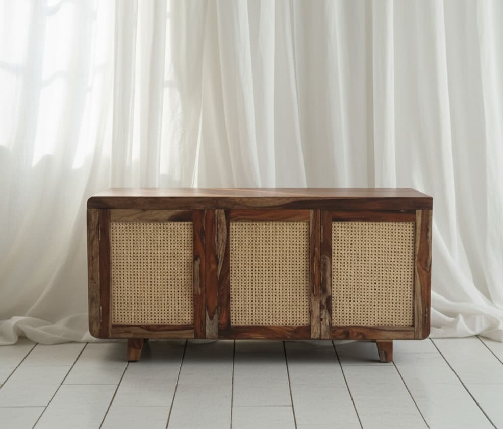 Adore 3 Door Rattan Sideboard Cabinet 