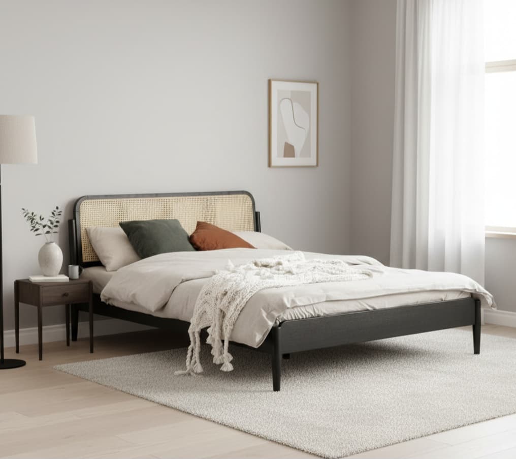 Adore Rossel Rattan Bed King Size Non Storage 