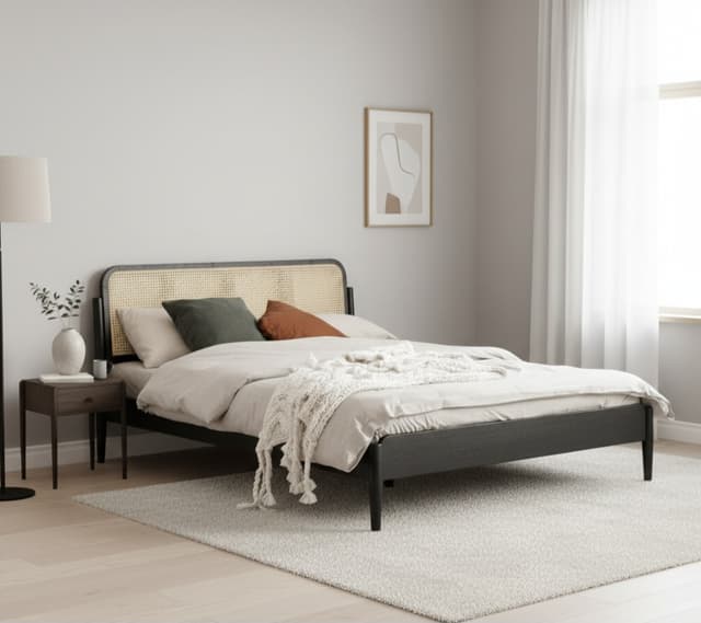 Adore Rossel Rattan Bed King Size Non Storage 