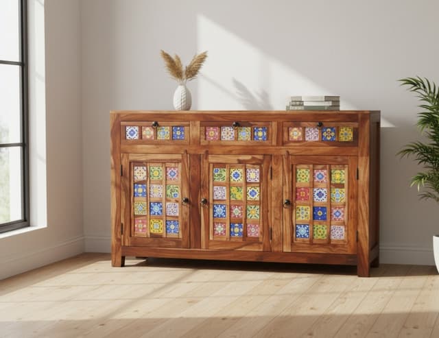 Adore Ceremika Sideboard With 3 Drawers And 3 Doors
