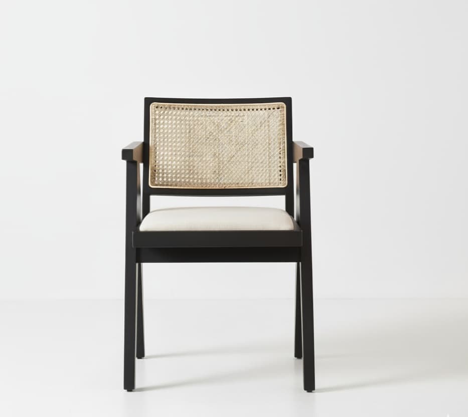 Adore Black Chandigarh Chair with Cushion Seat