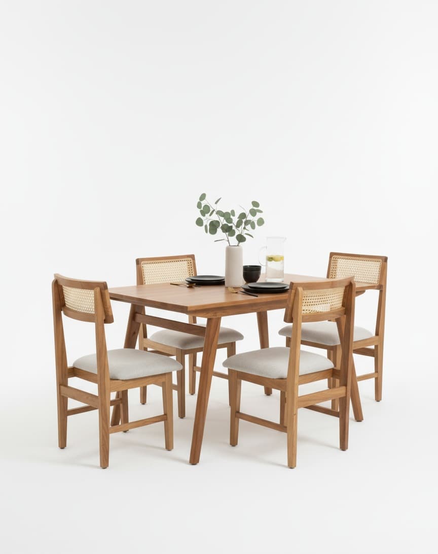 Adore Carls Rattan 4 Seater Dining set 