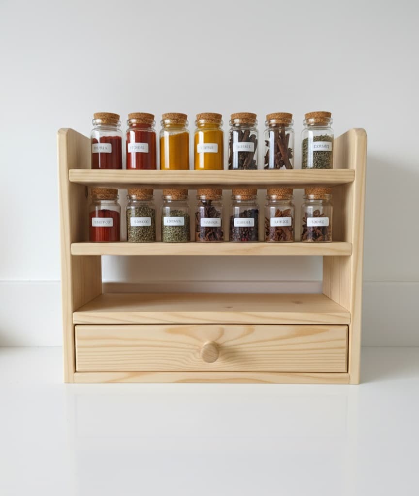 Adore Kitchen Spice Organiser with Singel Drawer Storage | Spice rack 