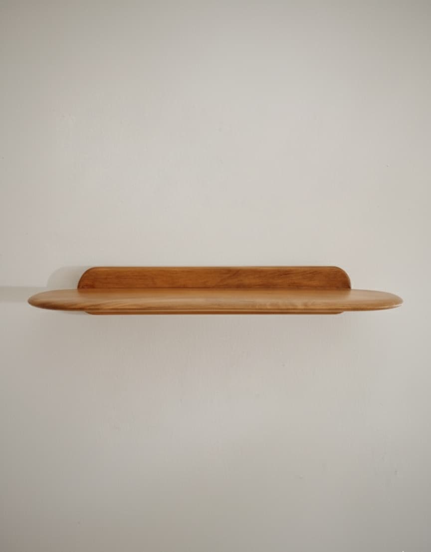 Adore Floating wooden Shelf | Curve Egde | Solid wood| Home decor 