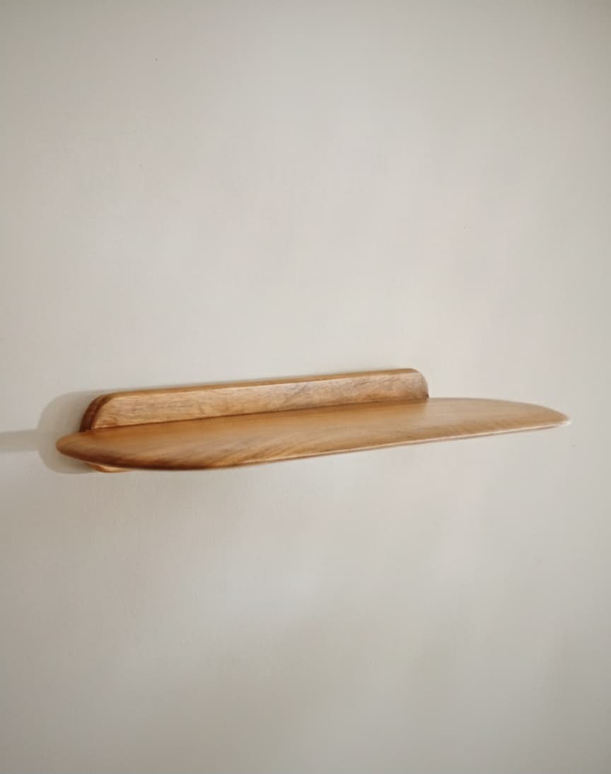 Adore Floating wooden Shelf | Curve Egde | Solid wood| Home decor 