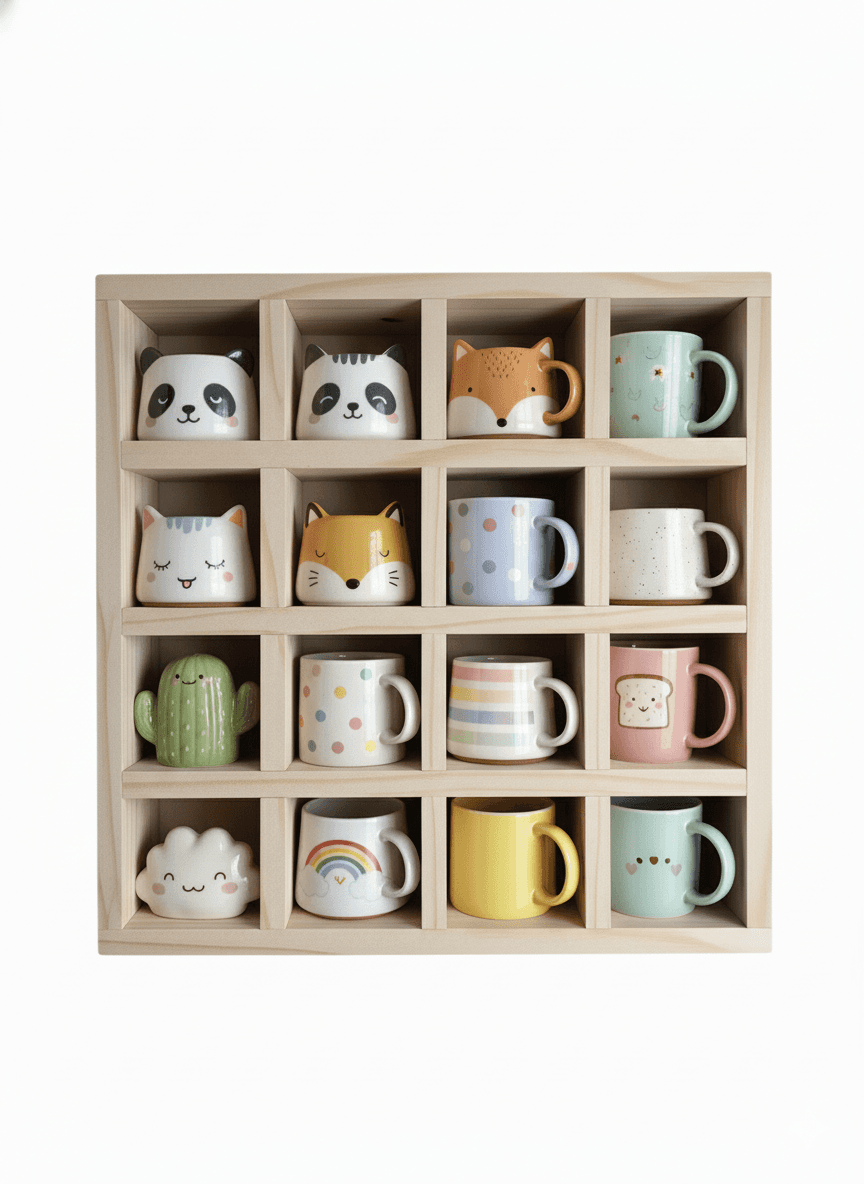 Adore Coffee Mug Organiser With 16 Compartments | Kitchen Organiser