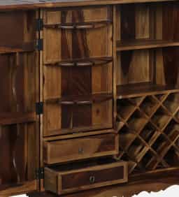 Adore Ceramic Bar Cabinet In Solid Sheesham Wood Adore Ceramic Bar Cabinet In Solid Sheesham Wood